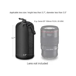 Selens Bolsa de neopreno con cordón protector para lente_3