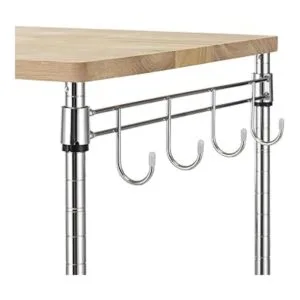 Finnhomy Carrito de cocina con ruedas de alambre de 3_6