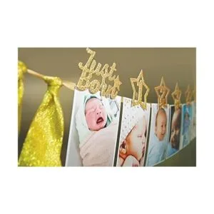 Guirnalda decorativa con purpurina para el primer_2