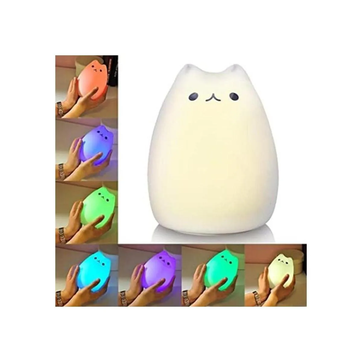 Litake Lámpara LED nocturna de gatito de silicona_1