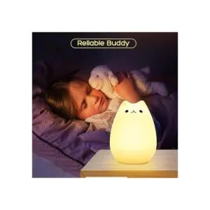 Litake Lámpara LED nocturna de gatito de silicona_2