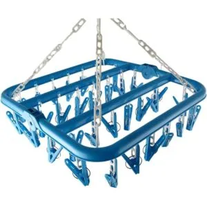 Groupcow Tendedero con clip y percha para ropa 32 clips_3