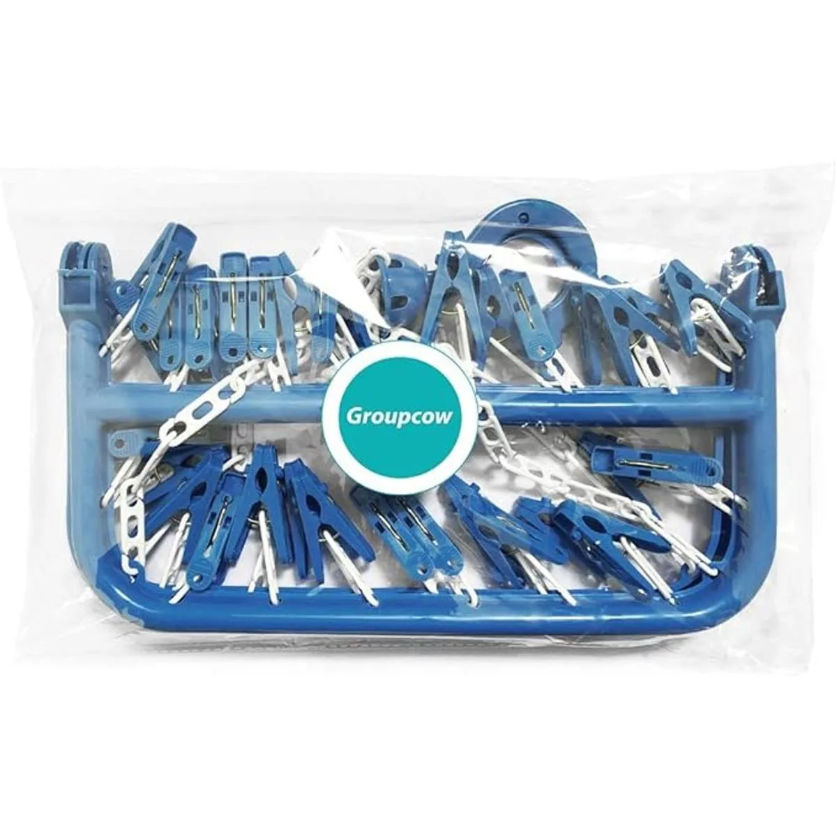Groupcow Tendedero con clip y percha para ropa 32 clips_7