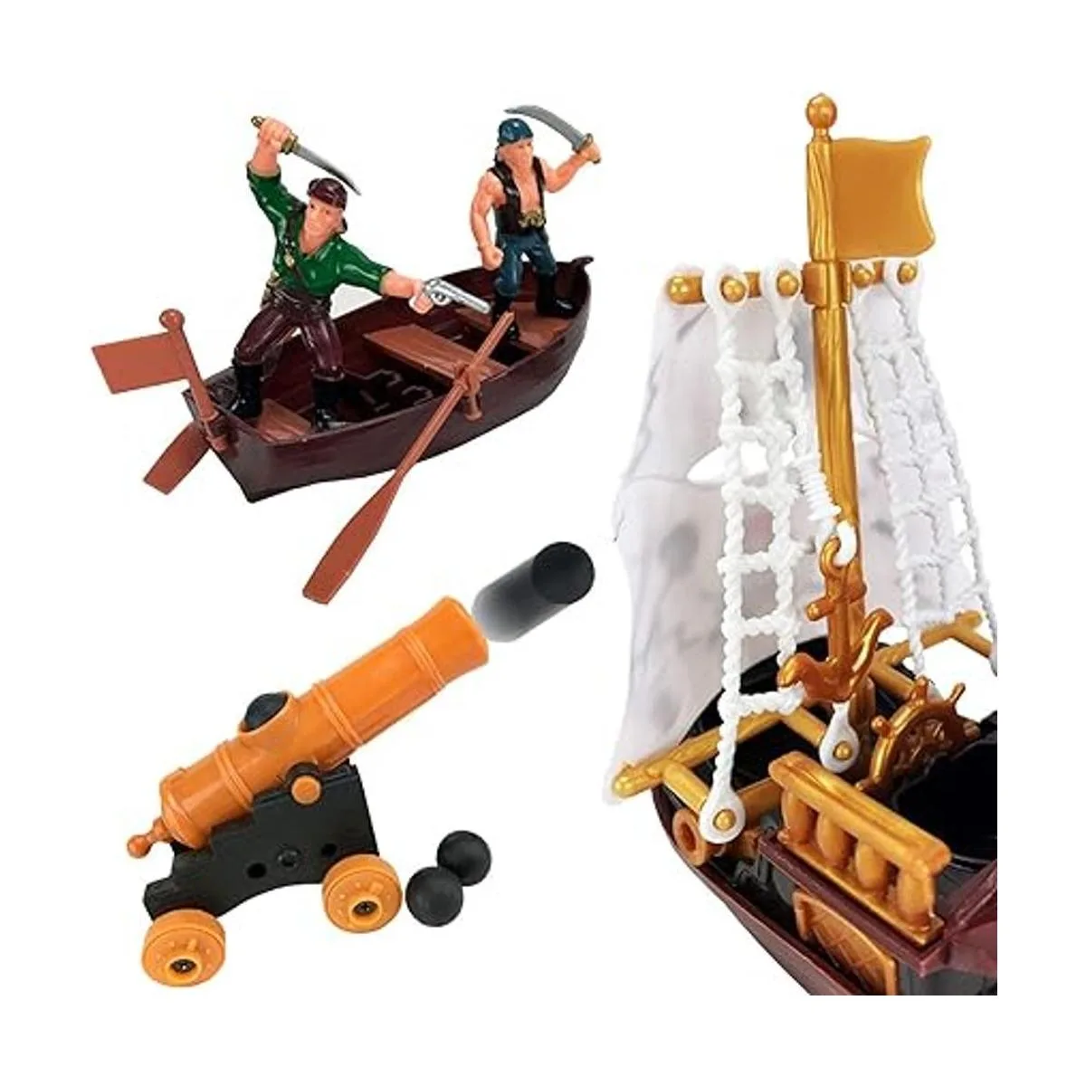 Cubeta de set de juego de figuras de acción de piratas con_3