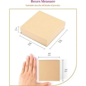 MESHA Cajas para joyería de 3.5 x 3.5 x 1 pulgadas de_5