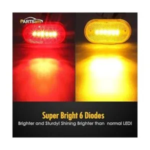 Luces LED rectangulares 7 color rojo y 7 color amarillo._3