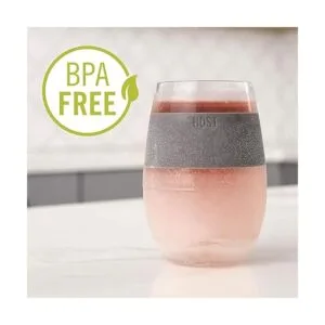 Host Juego de 2 tazas de vino congeladas de plástico con_6