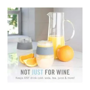 Host Juego de 2 tazas de vino congeladas de plástico con_4