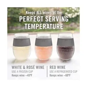 Host Juego de 2 tazas de vino congeladas de plástico con_2