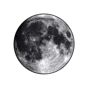 SYROVIA Grey Moon Round Area Rug 2 in Diameter Bedroom_1