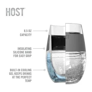 Host Juego de 2 tazas de vino congeladas de plástico con_5