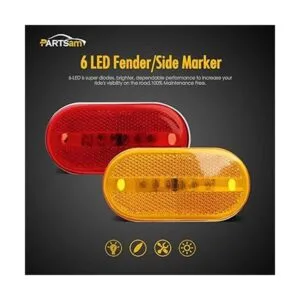 Luces LED rectangulares 7 color rojo y 7 color amarillo._2