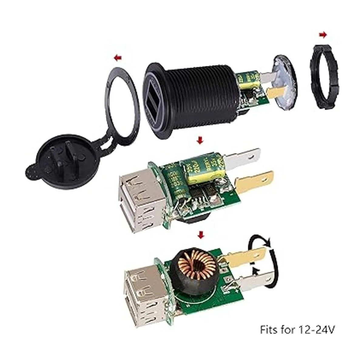 Ginsco cargador USB dual enchufe toma de corriente 2.1A y_4