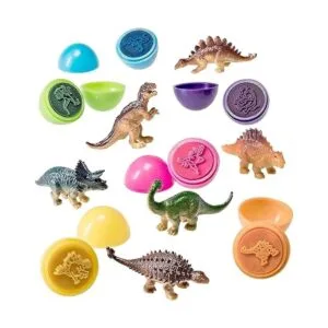 Prextex Huevos de Pascua rellenos de mini dinosaurios y_3