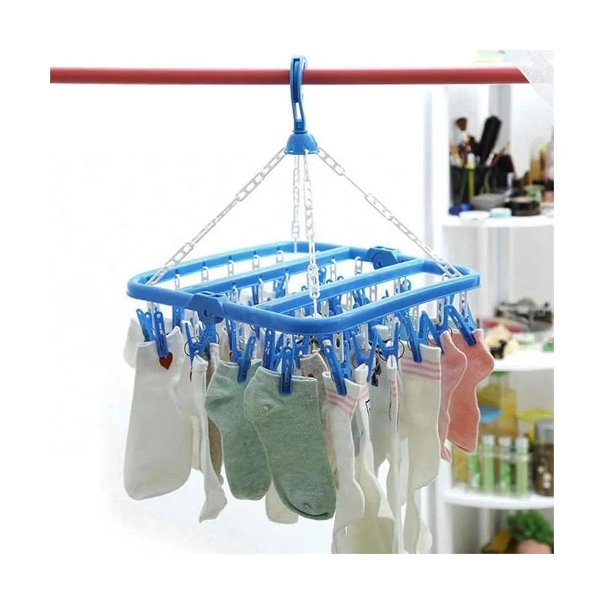 Groupcow Tendedero con clip y percha para ropa 32 clips_6