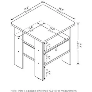 Mesa de noche con cajón Furinno Madera_3