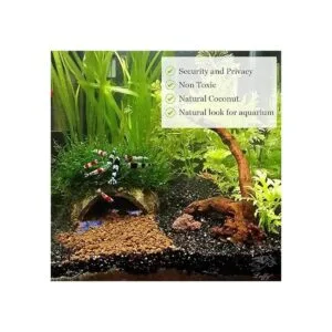 SunGrow Cueva de camarones de acuario de coco accesorios_3
