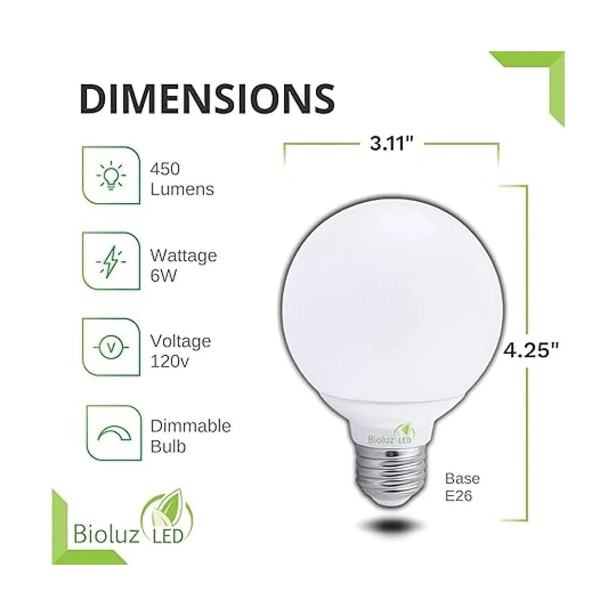 Bioluz LED focos en forma de globo con luz LED ajustable_7