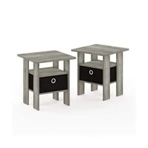 Mesa de noche con cajón Furinno Madera_1