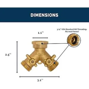 Morvat Conector de latón para manguera de jardín 2 vías_4