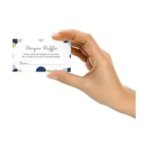 Baby Shower pañal Rifa Boys Navy Gold Invitar Insert_6