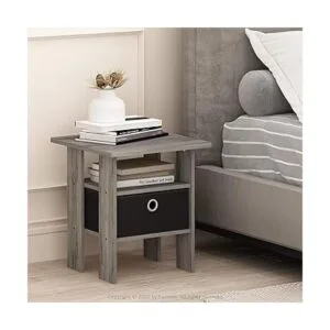 Mesa de noche con cajón Furinno Madera_2