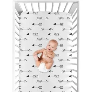 Juego de cama ajustable con estampado de flechas para bebé_4