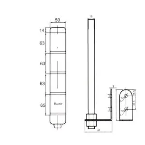 Baomain Luz de señal industrial columna LED alarma_4
