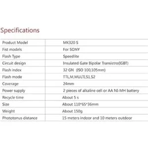 MEIKE MK320S Mini TTL Speedlite Flash automático para_4