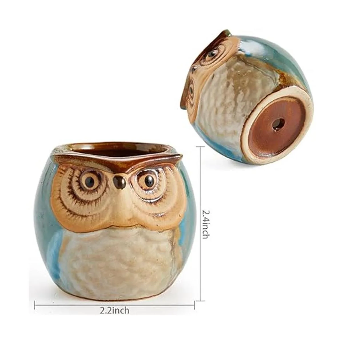 SUNE Juego de 6 macetas de cerámica esmaltada con base_5