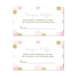 Baby Shower pañal Rifa Juego Las Niñas Invitar Insert Card_4