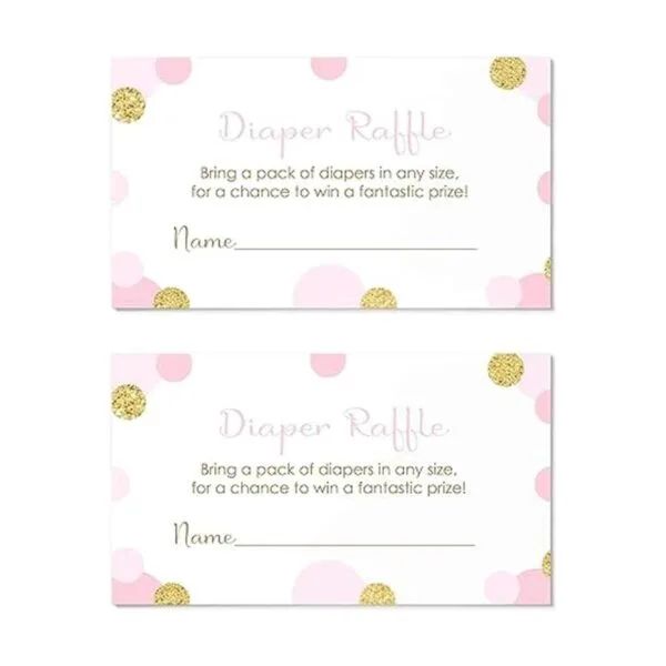 Baby Shower pañal Rifa Juego Las Niñas Invitar Insert Card_4