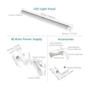 EShine Acabado blanco 3 paneles extralargos de 20_4