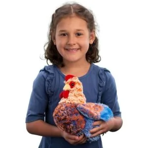 Gallina de peluche Douglas Henrietta de hilo azul gallina_2