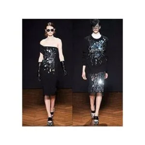 Coser en acrílico verde espejo plano con diamantes de_4