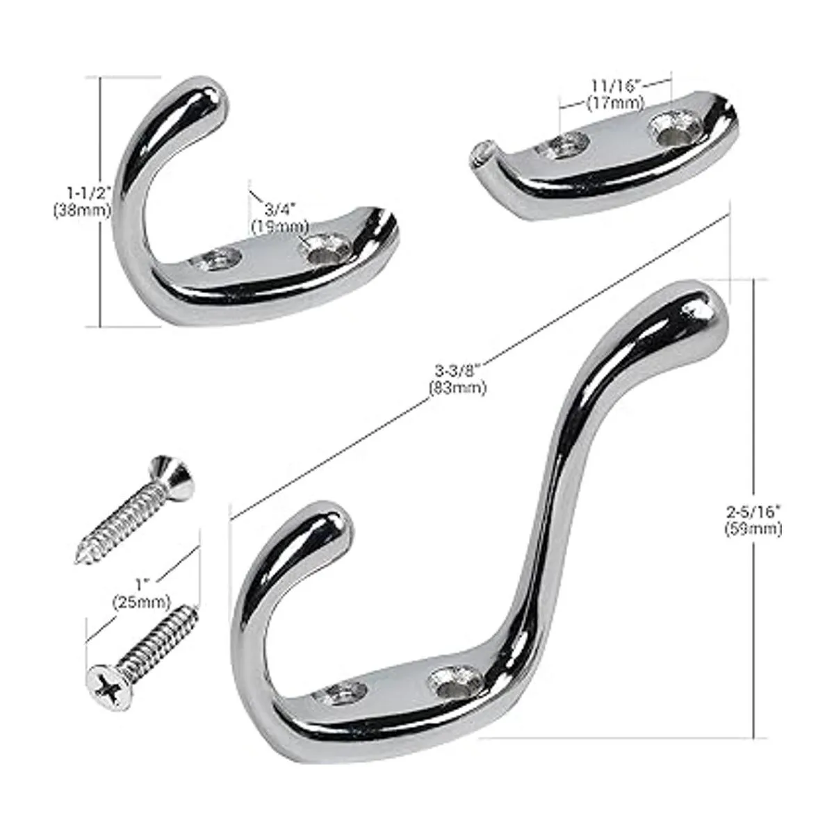 2 Pack Rok hardware Heavy Duty cromado Home Toalla de_2