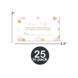 Baby Shower pañal Rifa Juego Las Niñas Invitar Insert Card_3