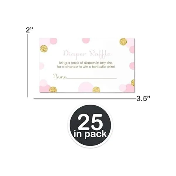 Baby Shower pañal Rifa Juego Las Niñas Invitar Insert Card_3