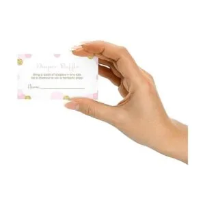 Baby Shower pañal Rifa Juego Las Niñas Invitar Insert Card_6