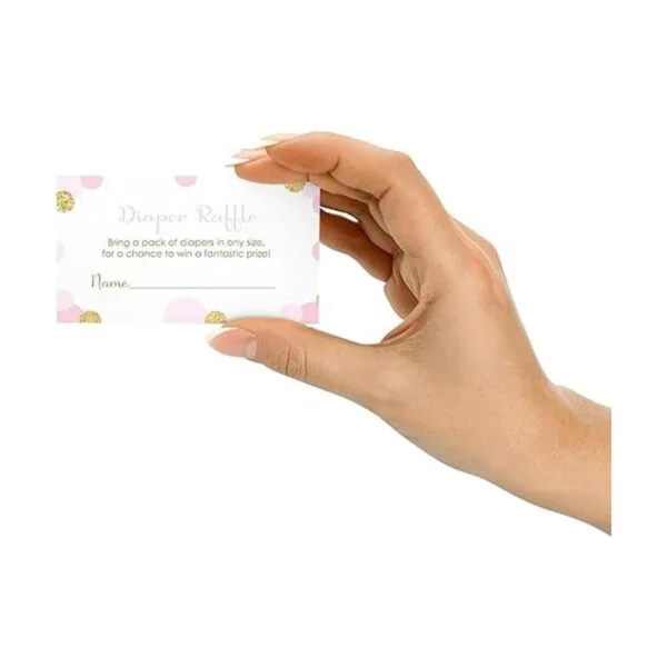 Baby Shower pañal Rifa Juego Las Niñas Invitar Insert Card_6