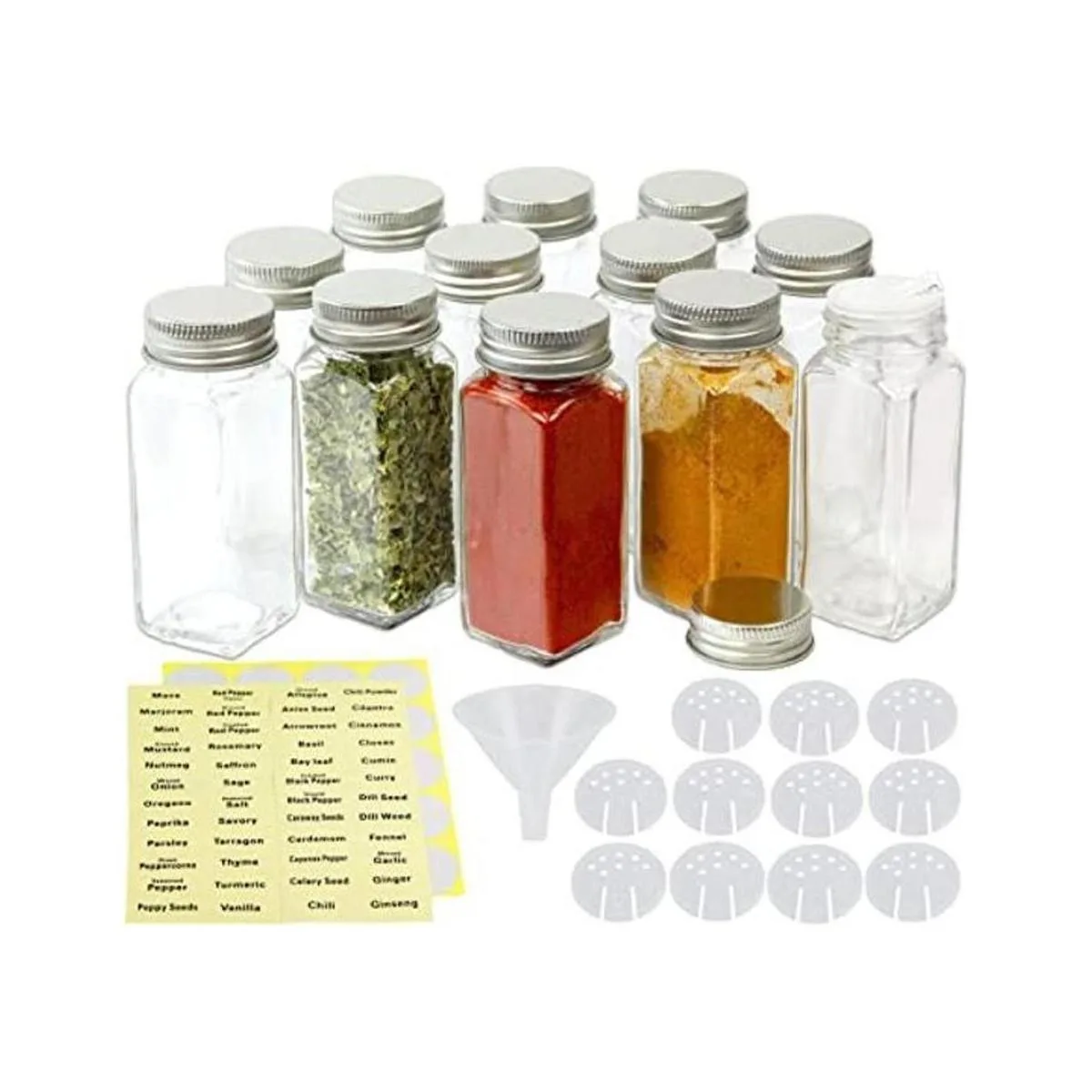 SimpleHouseware Tarros de especias cuadrados de 4 onzas_1