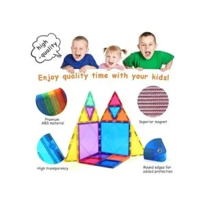 Children Hub Juego de 60 azulejos magnéticos bloques de_4