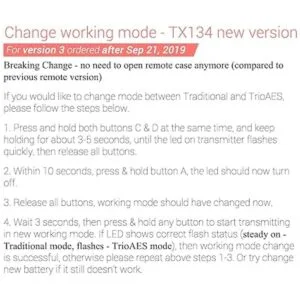 2 Pack solidremote 433 MHz Secure Rolling Code Mandos a_5