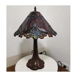 BIEYE L10021 Lámpara de mesa de cristal de color barroco_2