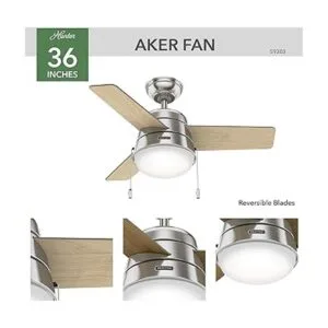 Hunter Fan Company 59303 ventilador de techo Aker de 36_3