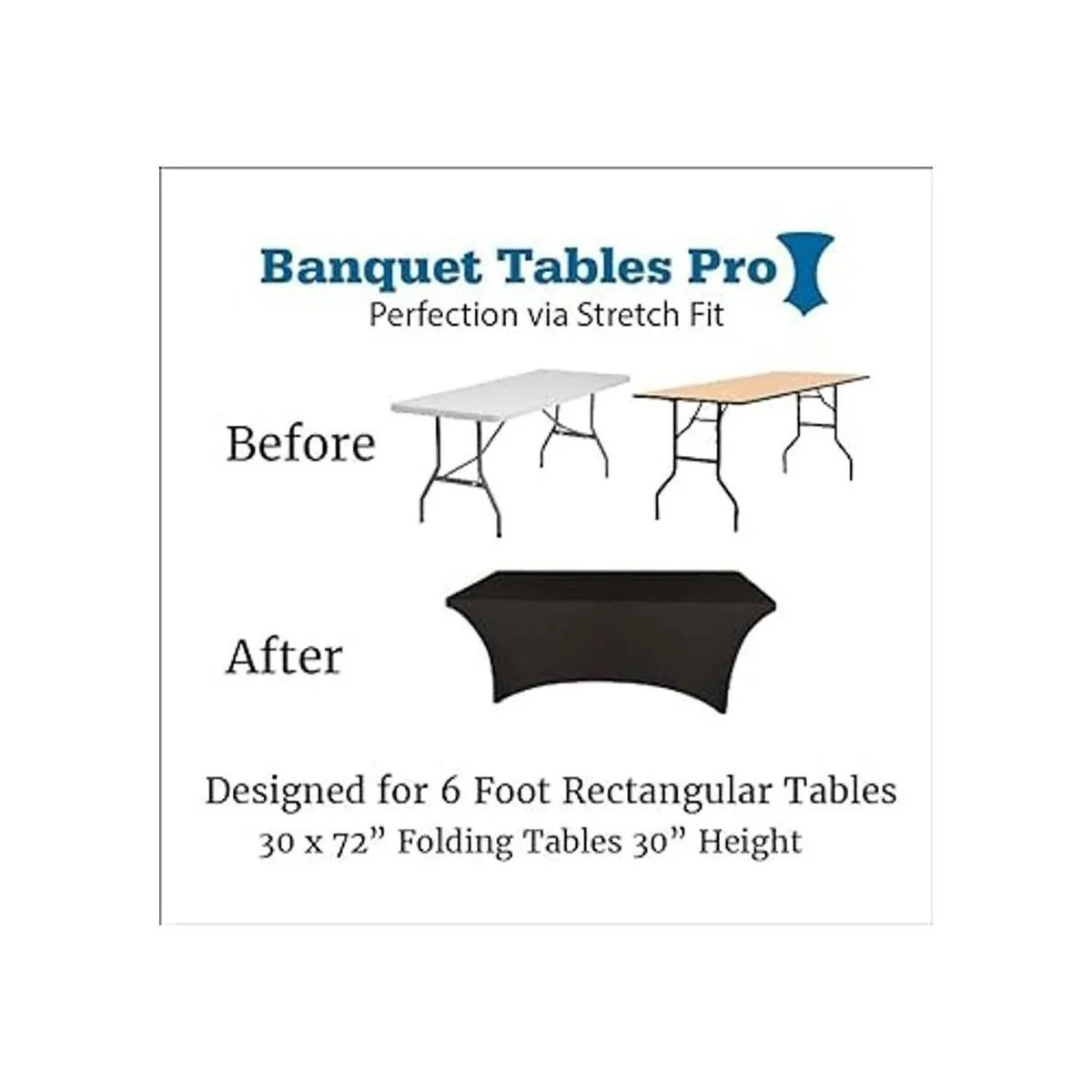 Banquet Tables Pro Mantel rectangular de elastano elástico_2