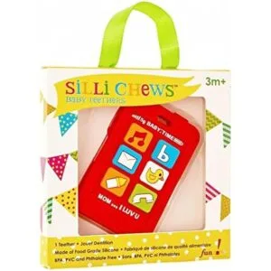 Silli Chews Mordedor rojo para bebé juguete de dentición_3