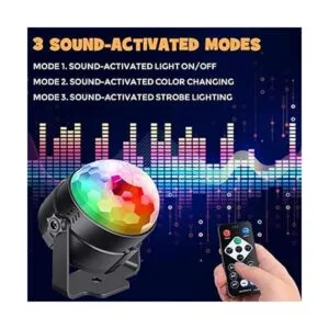 Luces de fiesta activadas por sonido con control remoto de_5