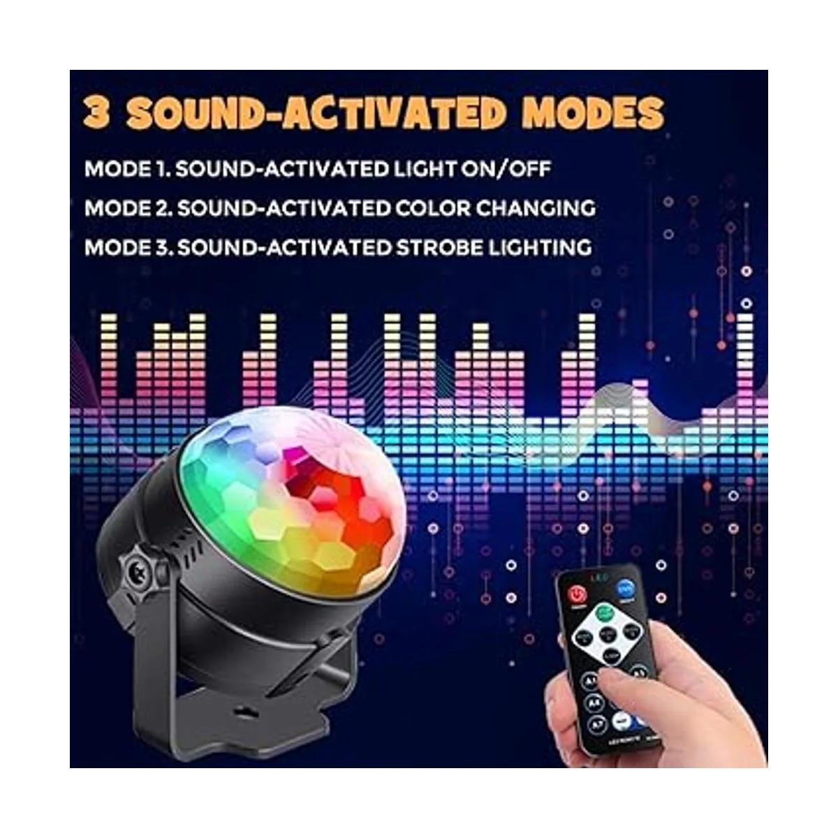 Luces de fiesta activadas por sonido con control remoto de_5