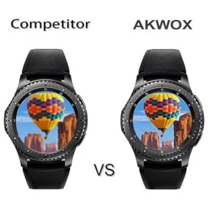 Akwox Protector de pantalla de vidrio templado Gear S3_5